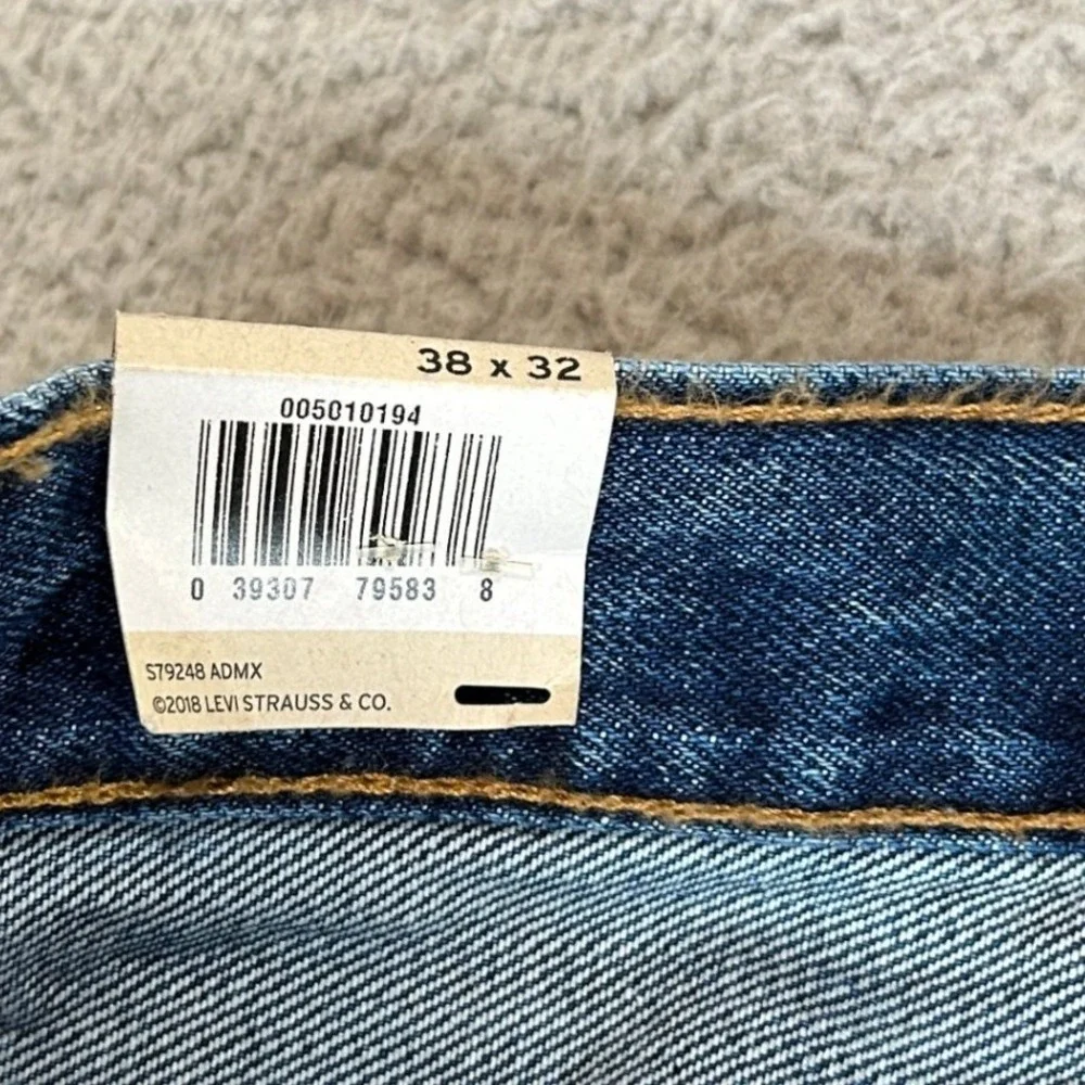 Levis 501 Original Mens 36x32 Dark Wash Blue Straight Leg Button Fly Jeans‎ New